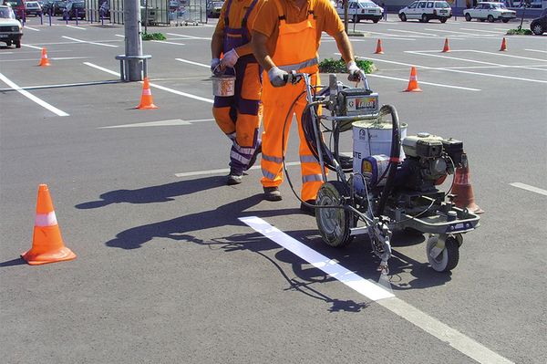 Marcação a tinta de área de estacionamento