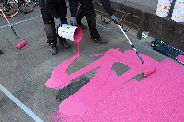 Pink RollPlast application